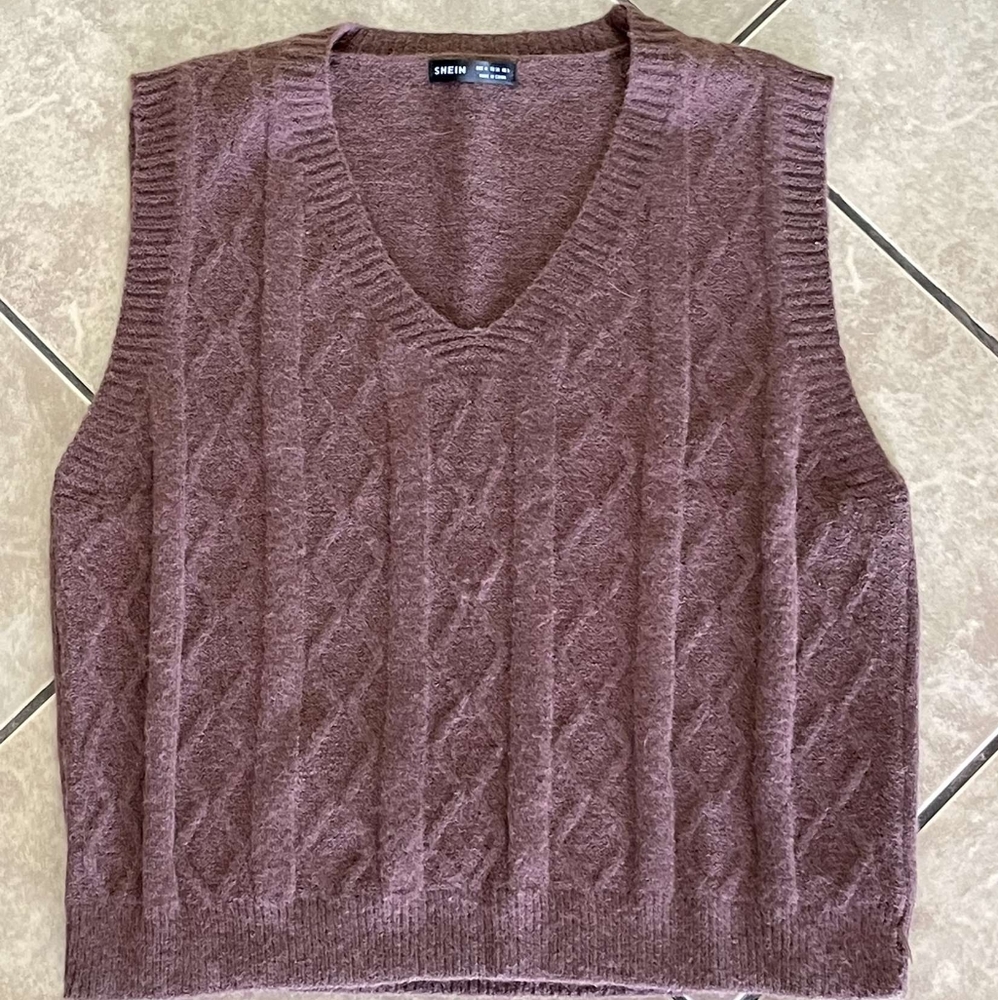 Brown sweater vest